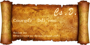 Csurgó Dénes névjegykártya