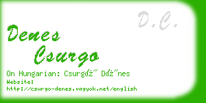 denes csurgo business card